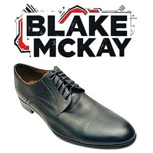 BLAKE MCKAY Mens Black Leather Dress Oxford Lace Up Size 13 Medium Pre-Owned